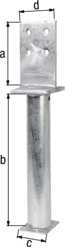 Knallerangebot GAH Alberts T-Pfostenträger 130x500x80x90mm STA roh TZN - 212681