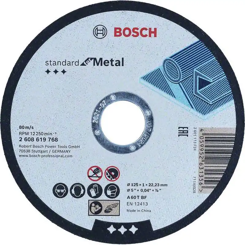 Billig Bosch Standard for Metal Trennscheibe gerade, 125 mm, 22,23 mm - 2608619768