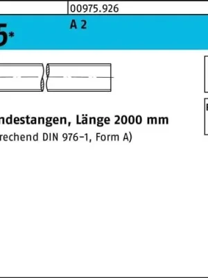 Highlight Gewindestange DIN 975 M10x 2000mm A 2 1 Stück