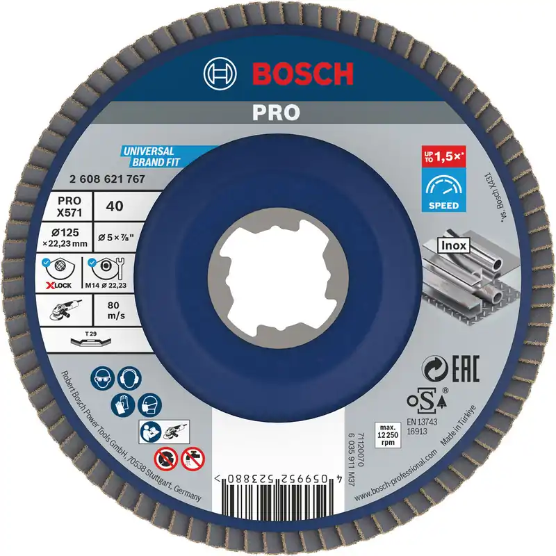 Bosch PRO X571 X-Lock Fächerschleifscheibe 125 mm G40 - 2608621767 Kracherpreis