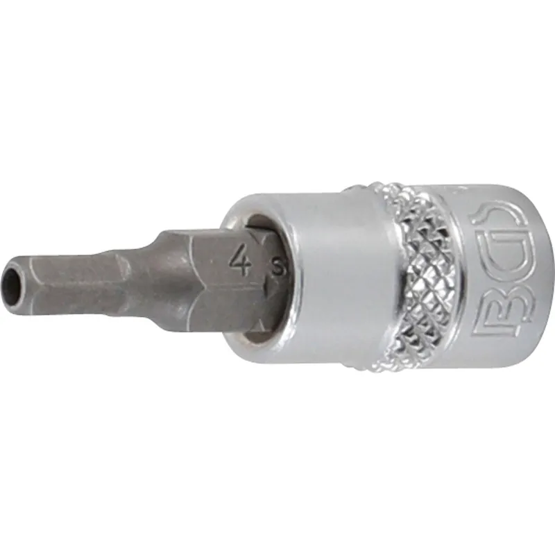 BGS Bit-Einsatz Antrieb Innenvierkant 6,3 mm (1/4") Innensechskant mit Bohrung 4 mm - 5156-4 Neue Ware