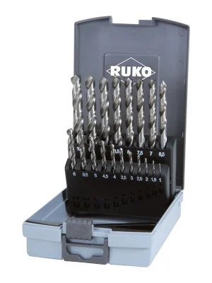 Ausverkauf RUKO Spiralbohrer-Satz DIN 338 Typ VA HSSE-Co 8 in Kunststoffkassette 19 teilig - 281214ERO