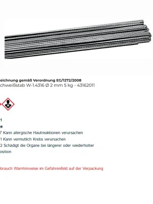 TIG-Schweißstab W-1.4316 Ø 2 mm - 43162011 Ausverkauf