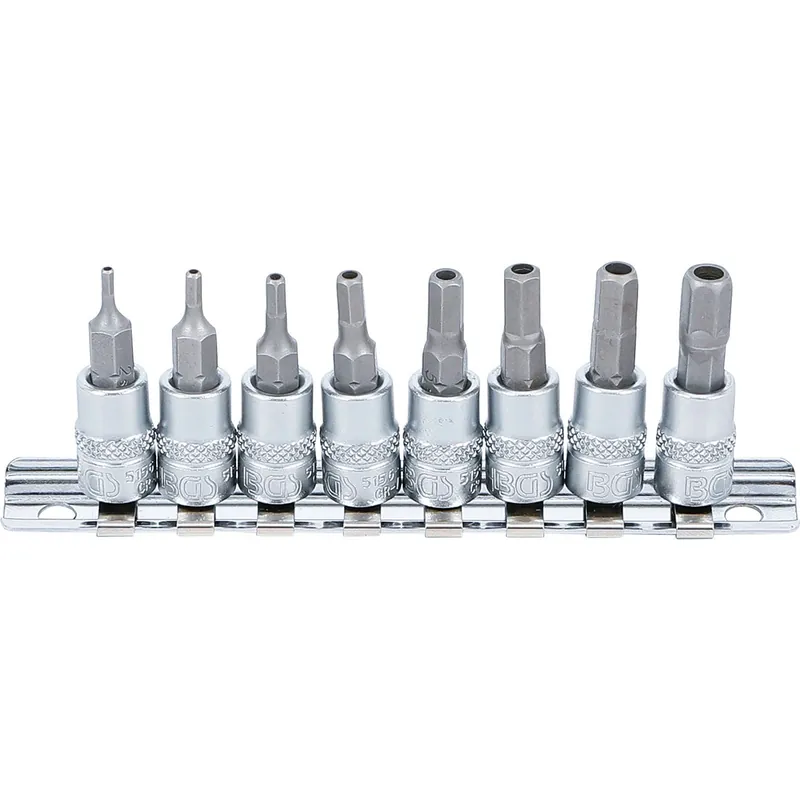 Billig BGS Bit-Einsatz-Satz Antrieb Innenvierkant 6,3 mm (1/4") Innensechskant mit Bohrung 2 - 7 mm 8tlg. - 5156