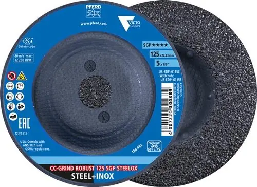 Schleifscheibe CC-GRIND-ROBUST SGP STEELOX D125xSmm STA/VA Bohr.22,23mm PFERD Jetzt Bestellen