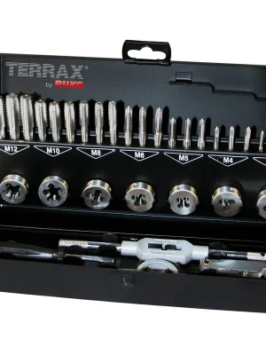 TERRAX by RUKO Gewindeschneidwerkzeug-Satz 31tlg. HSS in Stahlblechkassette - A245013 Preisknaller