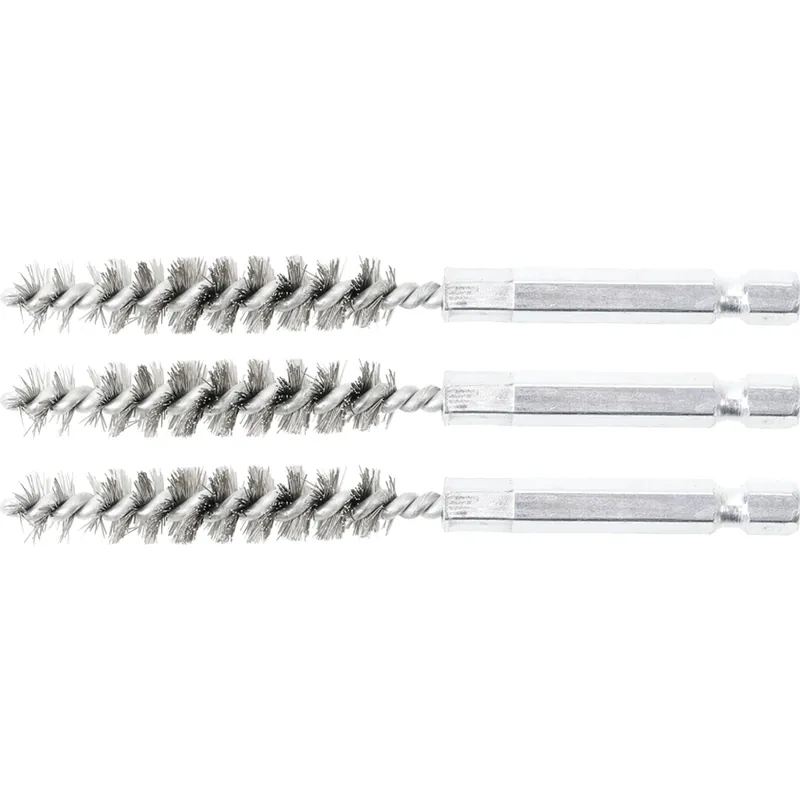 Geprüft BGS Stahlbürste 10 mm Antrieb Außensechskant 6,3 mm (1/4") 3tlg. - 3078-10-S