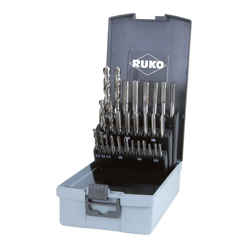 RUKO 28-teiliger Handgewindebohrer-Satz M DIN 352 HSSE-Co 5 in Kunststoffkassette - 245003ERO Jetzt Kaufen