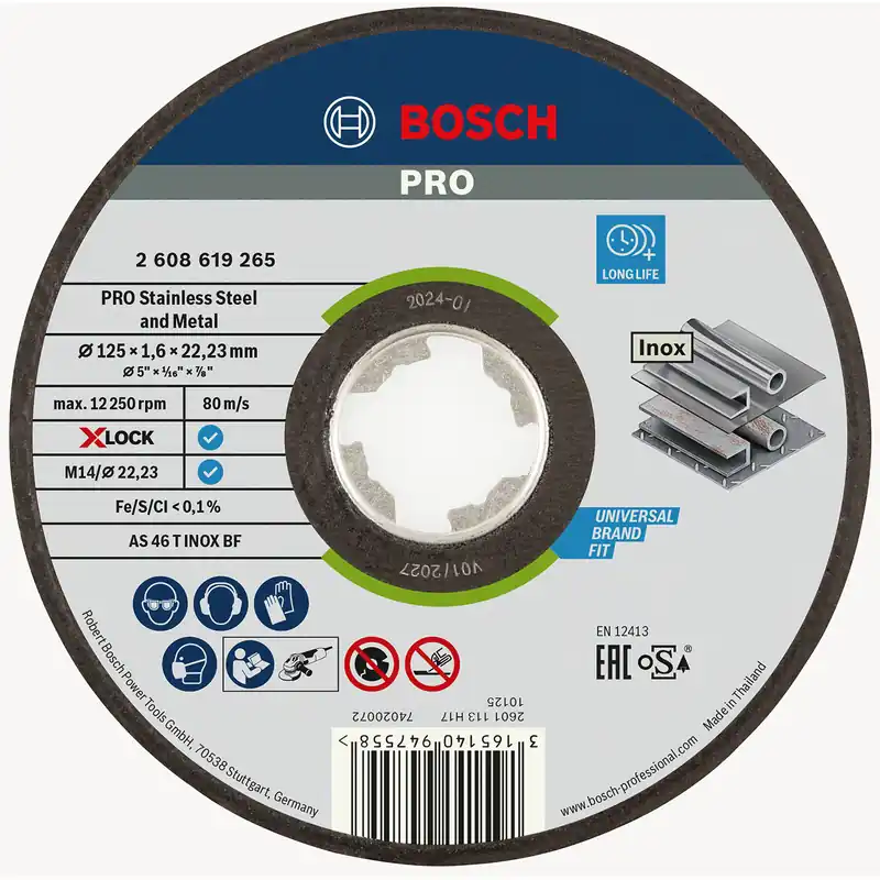 Preisknaller Bosch PRO Stainless Steel and Metal X-Lock Trennscheibe 125 x 1,6 x 22,23 mm - 2608619265