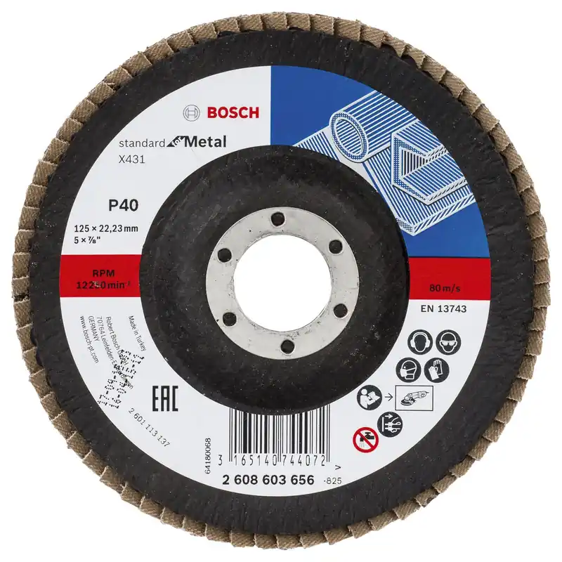Must-Have Bosch Fächerschleifscheibe X431 Standard for Metal gewinkelt 125 mm 22,23 mm 40 - 2608603656