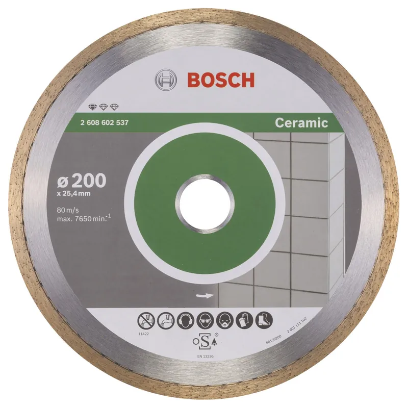 Letzte Chance Bosch Diamanttrennscheibe Standard for Ceramic, 200 x 25,40 x 1,6 x 7 mm -2608602537