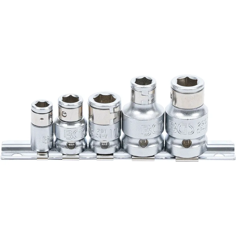BGS Bit-Adapter-Satz mit Haltekugel Innenvierkant 6,3 mm (1/4") / 10 mm (3/8") / 12,5 mm (1/2") 5-tlg - 70103 Mega-Angebot