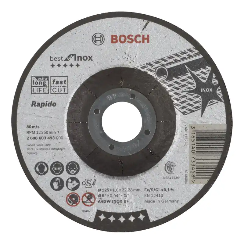 Markenware Bosch Trennscheibe gekröpft Best for Inox Rapido A 60 W INOX BF 125 22,23 1 mm - 2608603493