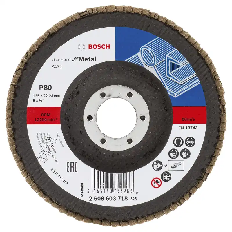Nur Heute Bosch Fächerschleifscheibe X431 Standard for Metal gerade 125 mm 80 Glasgewebe - 2608603718
