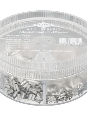Neue Kollektion Knipex Sortimentsbox mit unisolierten Aderendhülsen 0,50 / 0,75 / 1,00 / 1,50 / 2,50 mm² - 9799910