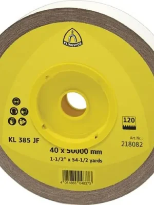 Heißes Angebot KLINGSPOR Schleifgeweberolle KL 385 JF 50 m x 40 mm Körnung 120 - 218082