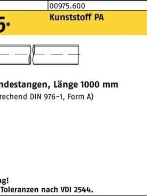 Meistverkauft Gewindestange DIN 975 M16x 1000mm Polyamid 1 Stück