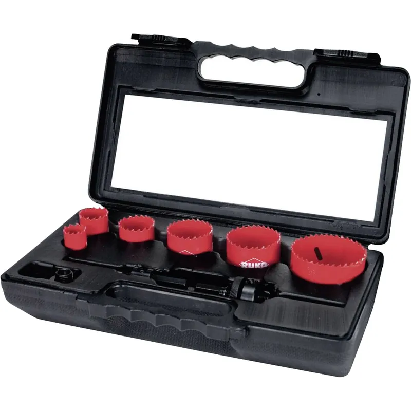 Neue Kollektion TERRAX by RUKO Bimetall-Lochsägensatz HSS in Kunststoffkoffer 8 tlg. - A106340