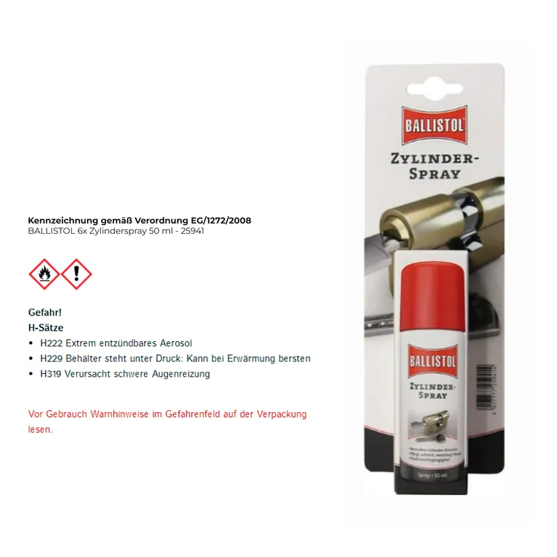 BALLISTOL Zylinderspray 50 ml Spraydose - 25941 Bestpreis