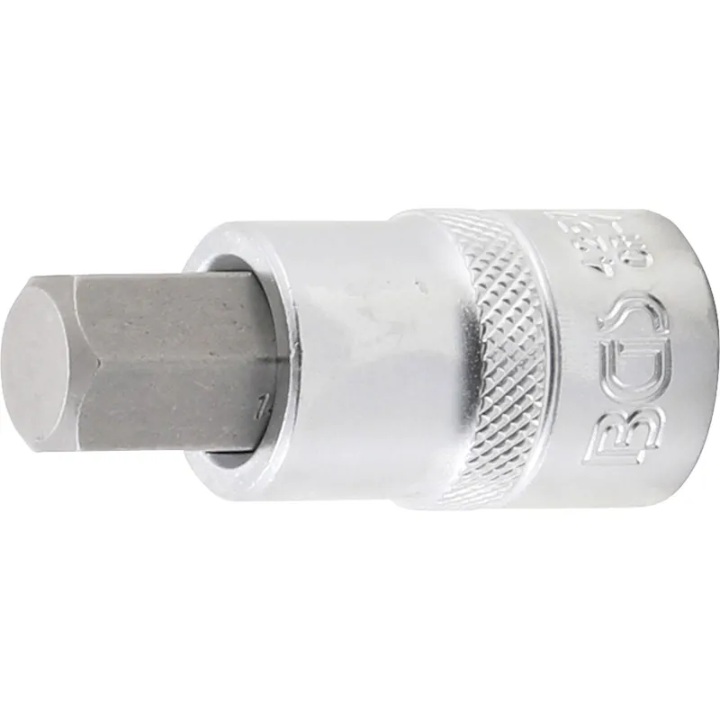 BGS Bit-Einsatz Antrieb Innenvierkant 12,5 mm (1/2") Innensechskant 14 mm - 4257 Neue Ware