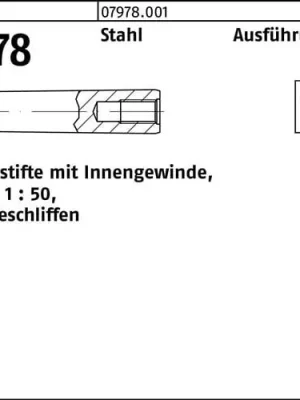 Kegelstift DIN 7978/ISO 8736 m.Innengewinde A 20x100 Kegel 1:50 5St. Letzte Chance