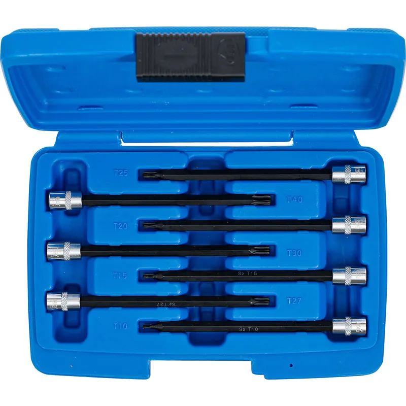 Beliebt BGS Bit-Einsatz-Sortiment Antrieb Innenvierkant 6,3 mm (1/4") T-Profil (für Torx) mit Kugelkopf T10 - T40 7tlg. - 8618