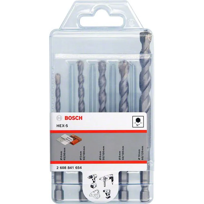 Bosch HEX-5 Betonbohrerset 5tlg. 4/5/6/8/10 mm - 2608841654 Preiswert