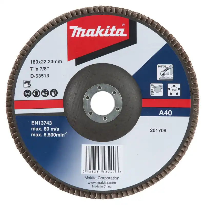 Makita Fächerschleifscheibe 180 mm A40 - D-63513 Solange Der Vorrat Reicht