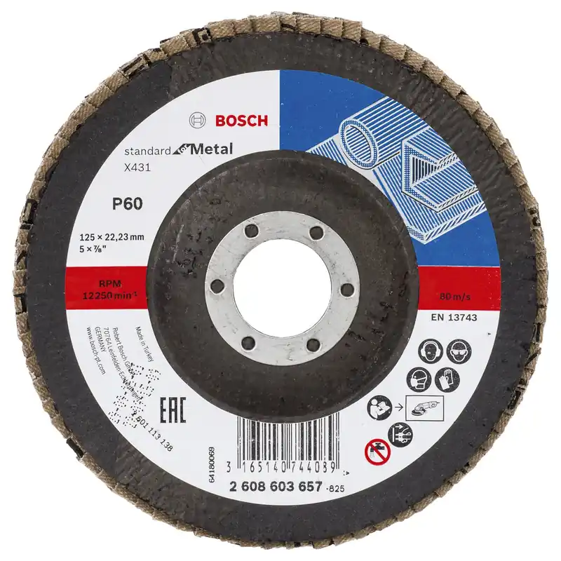 Bestpreis Bosch Fächerschleifscheibe X431 Standard for Metal gewinkelt 125 mm 22,23 mm 60 - 2608603657