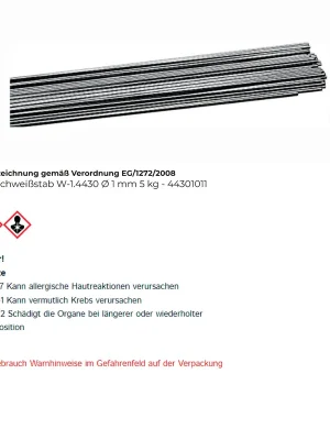 TIG-Schweißstab W-1.4430 Ø 1 mm - 44301011 Meistverkauft