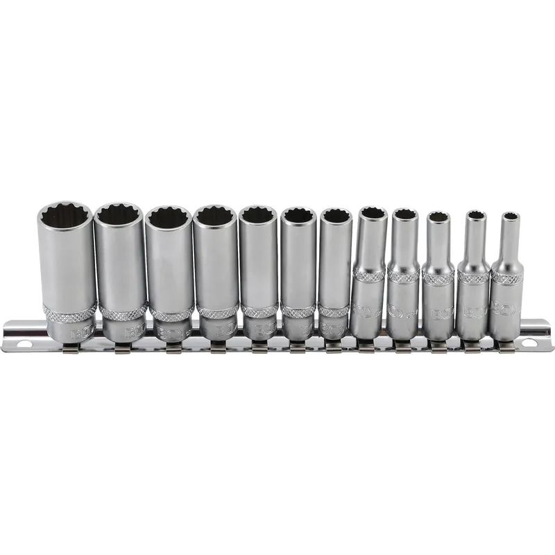 Neuheit BGS Steckschlüssel-Einsatz-Satz Zwölfkant, tief Antrieb Innenvierkant 6,3 mm (1/4") Zollgrößen 12tlg. - 2757