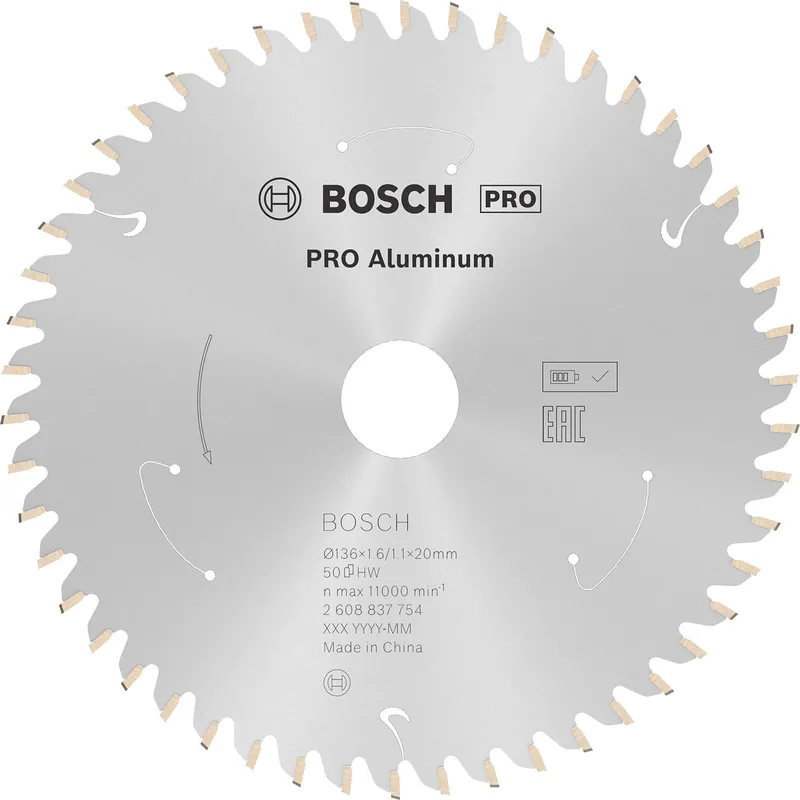 Preis Gesenkt Bosch PRO Aluminium cordless Blatt für Kreissägen 136 x 1,6 x 20 mm - 2608837754