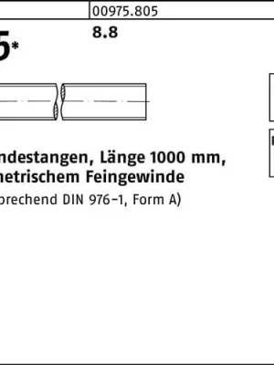 Gewindestange DIN 975 M16x 1,5x 1000mm 8.8 1 Stück Nur Für Kurze Zeit