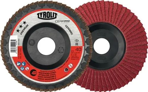 TYROLIT Fächerscheibe CERABOND Ø 125 mm Körnung 40 flach - 34577427 Versand Am Gleichen Tag
