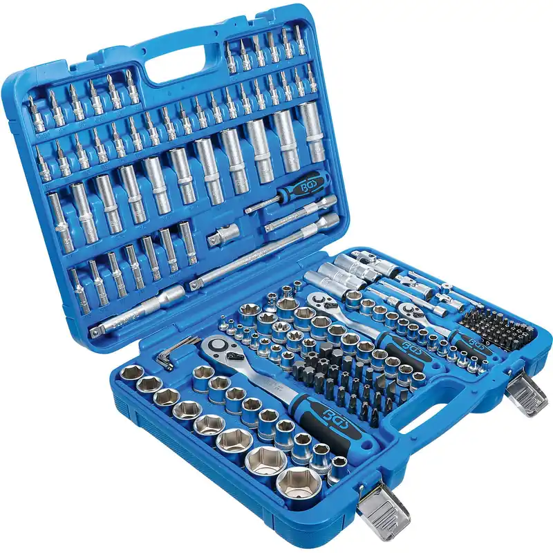 BGS Steckschlüssel-Satz Sechskant Antrieb 6,3 mm (1/4") / 10 mm (3/8") / 12,5 mm (1/2") Zollgrößen 192tlg. - 2245 Direktkauf