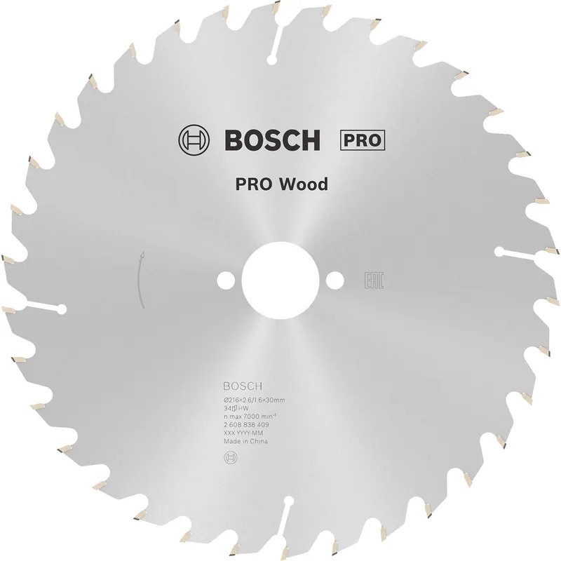 Garantierte Lieferung Bosch PRO Wood Kreissägeblatt 216 x 2,6 x 30 mm - 2608838409