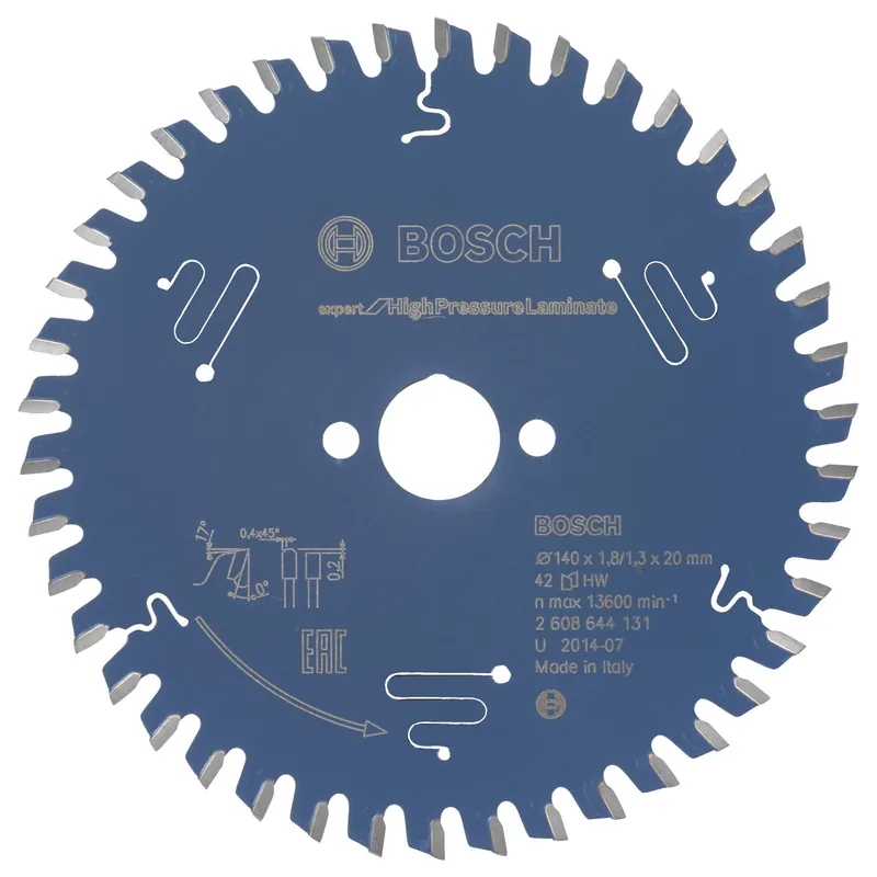 Bosch Kreissägeblatt Expert for High Pressure Laminate für Handkreissägen 140 x 20 x 1,8 mm 42 - 2608644131 Aktuell