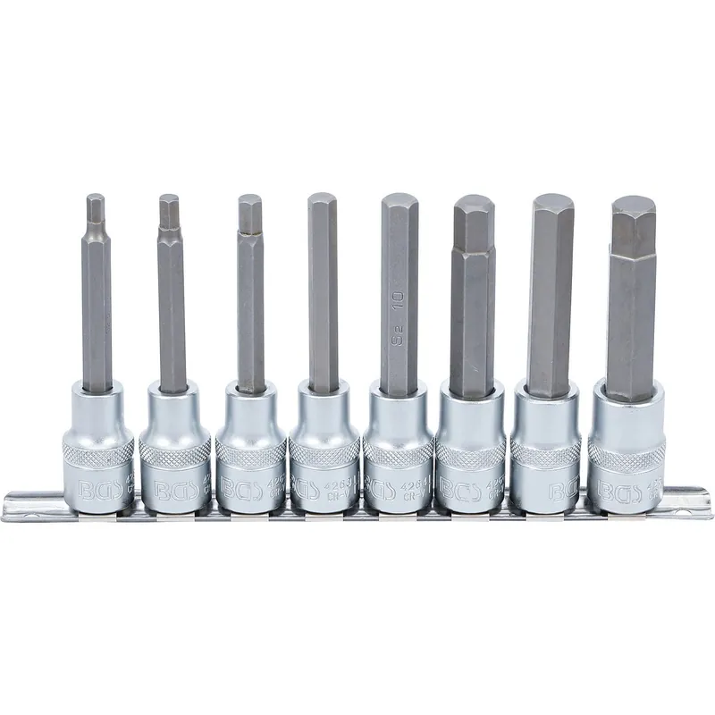 BGS Bit-Einsatz-Satz Antrieb Innenvierkant 12,5 mm (1/2") Innensechskant 5 - 13 mm 8tlg. - 5176 Sonderangebot