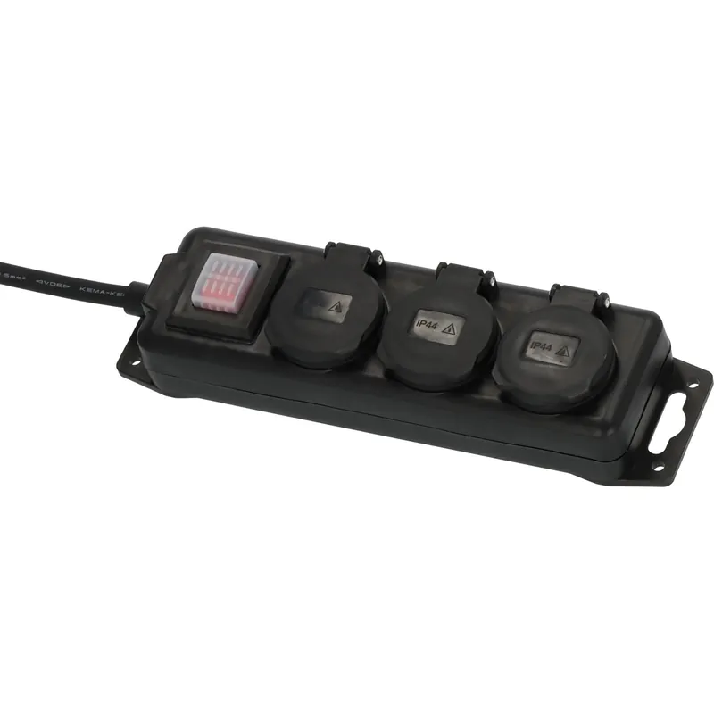 Brennenstuhl Steckdosenverteiler mit Schalter IP44 3-fach schwarz 2 m H07RN-F 3G1,5 - 1159950013 Expressversand
