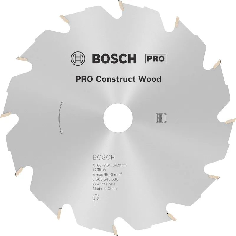 Ausverkauf Bosch PRO Construct Wood Kreissägeblatt 160 x 2,6 x 20 mm - 2608640630