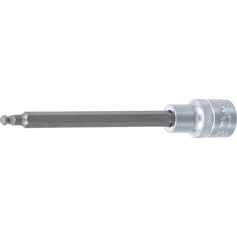 Zertifiziert BGS Bit-Einsatz Länge 140 mm Antrieb Innenvierkant 12,5 mm (1/2") Innensechskant mit Kugelkopf 5 mm - 4258-5