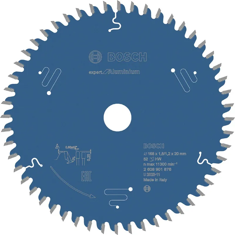 Neu Bosch Expert for Aluminium Kreissägeblatt, 168x20x1.8/1.2 mm, 52 Zähne - 2608901876