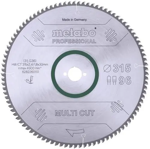 Kreissägeblatt multi cut professional HW/CT 315x30x2,4/1,8 D315xB2,4x30mm 96Z. Jetzt Kaufen