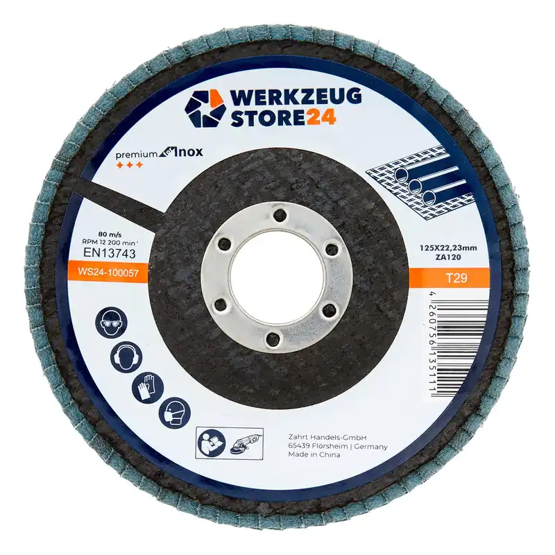 WS24 10x Lamellenschleifscheibe 125 mm gewölbt Zirkonkorund K 120 - WS24-100057 Highlight