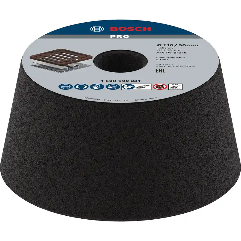 Echt Bosch PRO Metal Konischer Schleiftopf 90 x 110 x 55 mm G16 - 1608600231