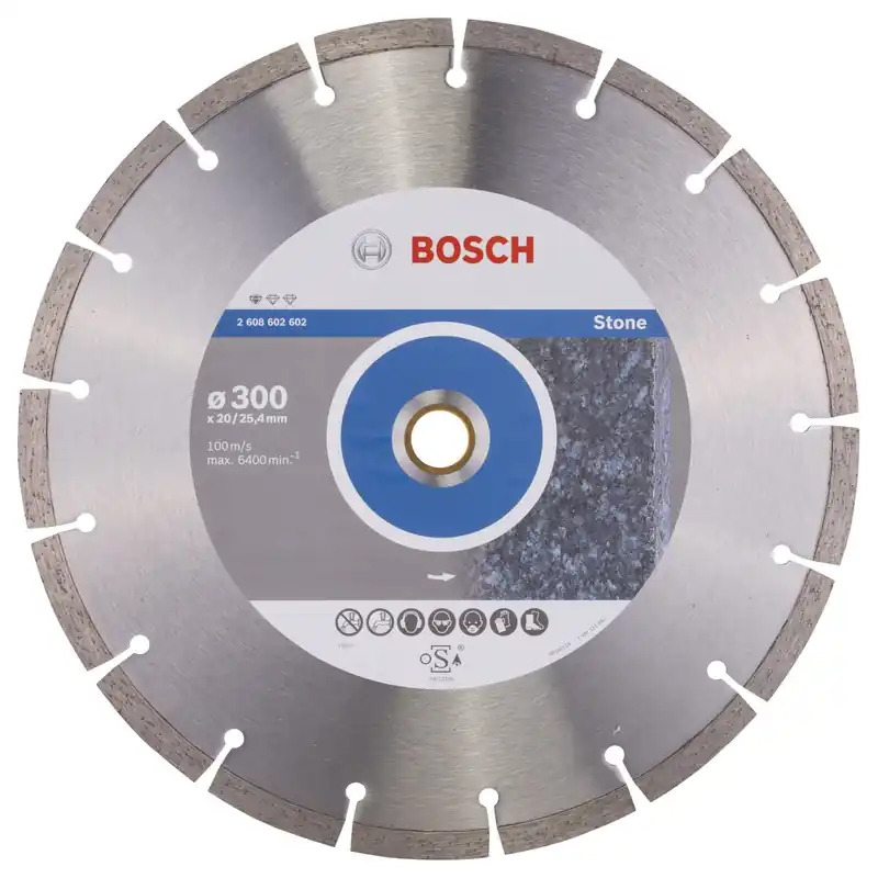 Kostenfreie Lieferung Bosch Diamanttrennscheibe Standard for Stone, 300 x 20,00+25,40 x 3,1 x 10 mm -2608602602