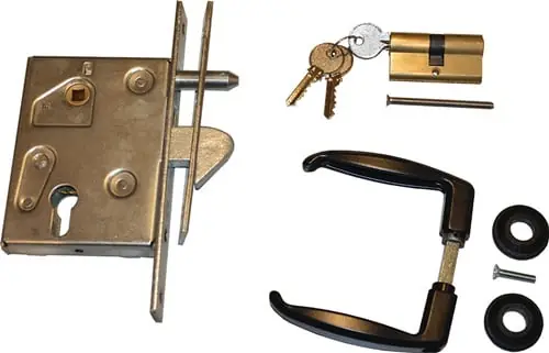 Preisknaller HBS-BETZ Schiebetürschloss-Set PZW PZW 25/60/72/8mm verz.ktg.Stulpl.210mm - 87002