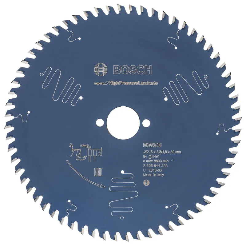 Geprüft Bosch Kreissägeblatt Expert for High Pressure Laminate für Kapp- und Gehrungssägen 216 x 30 x 2,8 mm 64 - 2608644355