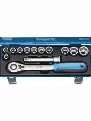 Bestpreis Gedore Steckschlüsselsatz 19 KMU-20 13tlg. 1/2″ SW 10-24 mm Anzahl Zähne 60 6-kant - 2545810