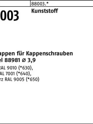 Meistverkauft Zierkappe R 88003 f.Kappenschr. F. 3,9 Ku. weiß 1000 Stück